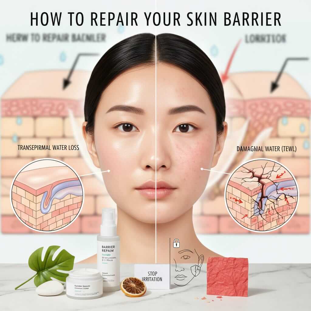 Barrier repair moisturizer cream with ceramides for healthy skin barrier