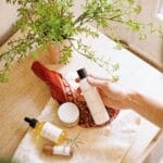 Sunscreen bottle for acne-prone skin flatlay